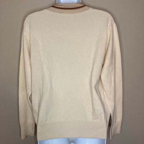Sandro Women's Bridget Knit V-Neck Sweater In Ivory Wool Cashmere Size 1 / Small - Picture 7 of 16